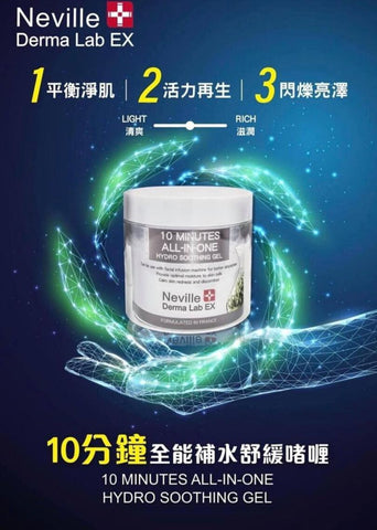 Neville derma Lab Ex - 10分鐘全能爆水舒緩啫喱 2合1碌機啫喱面膜 300g